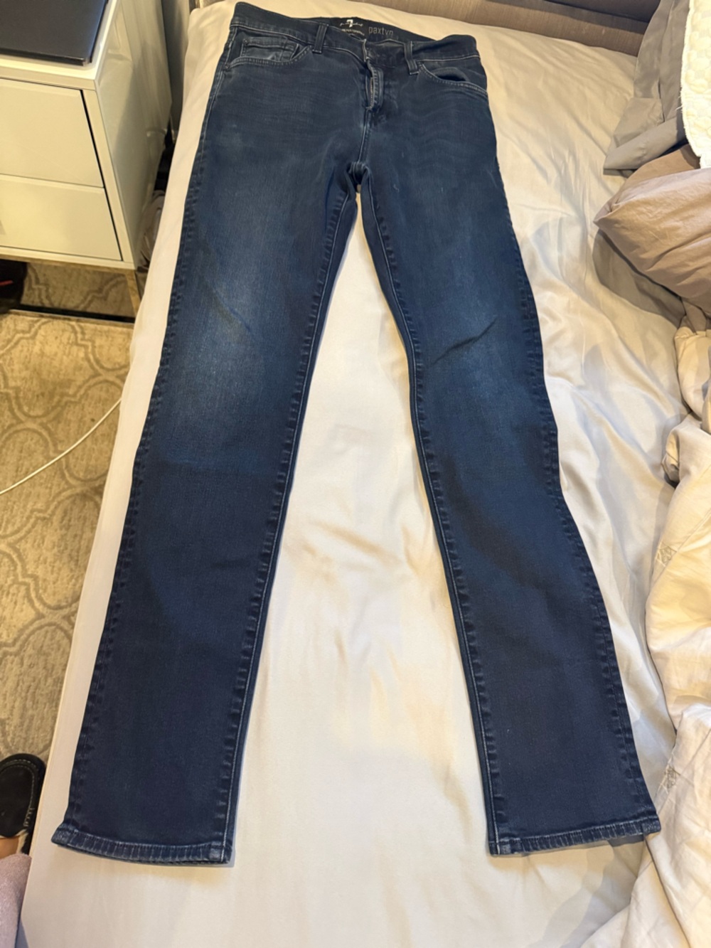 7 For All Mankind Dark Blue Flare Jeans-Adrien-Sz 30